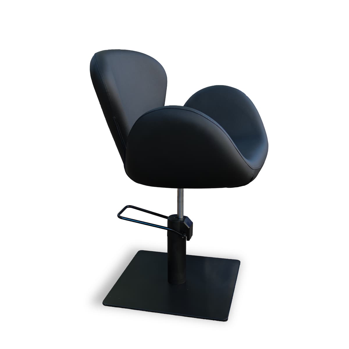 Fauteuil de coiffure CHLOE Noir Base Carrée Noire