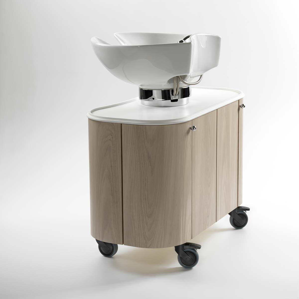 White Tray White Tub Trolley