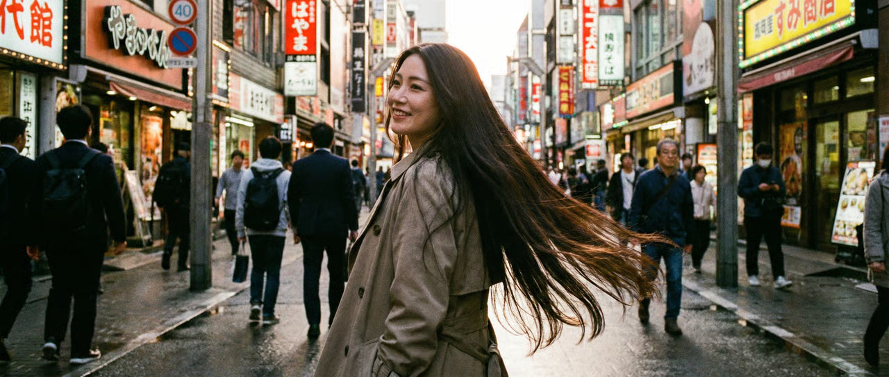 femme japonaise dans la rue 
