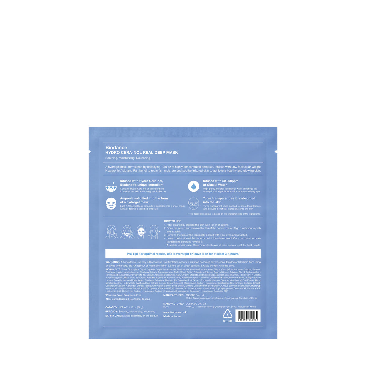 Hydro Cera-Nol X4 Face Mask