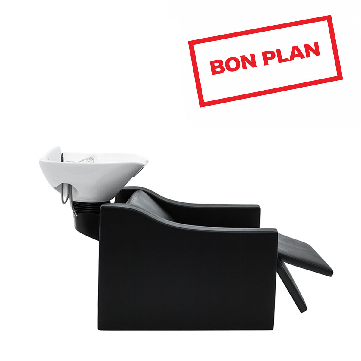 GONDOLA PLUME Air Massage Bathtub + Electric Leg Rest Black 008C