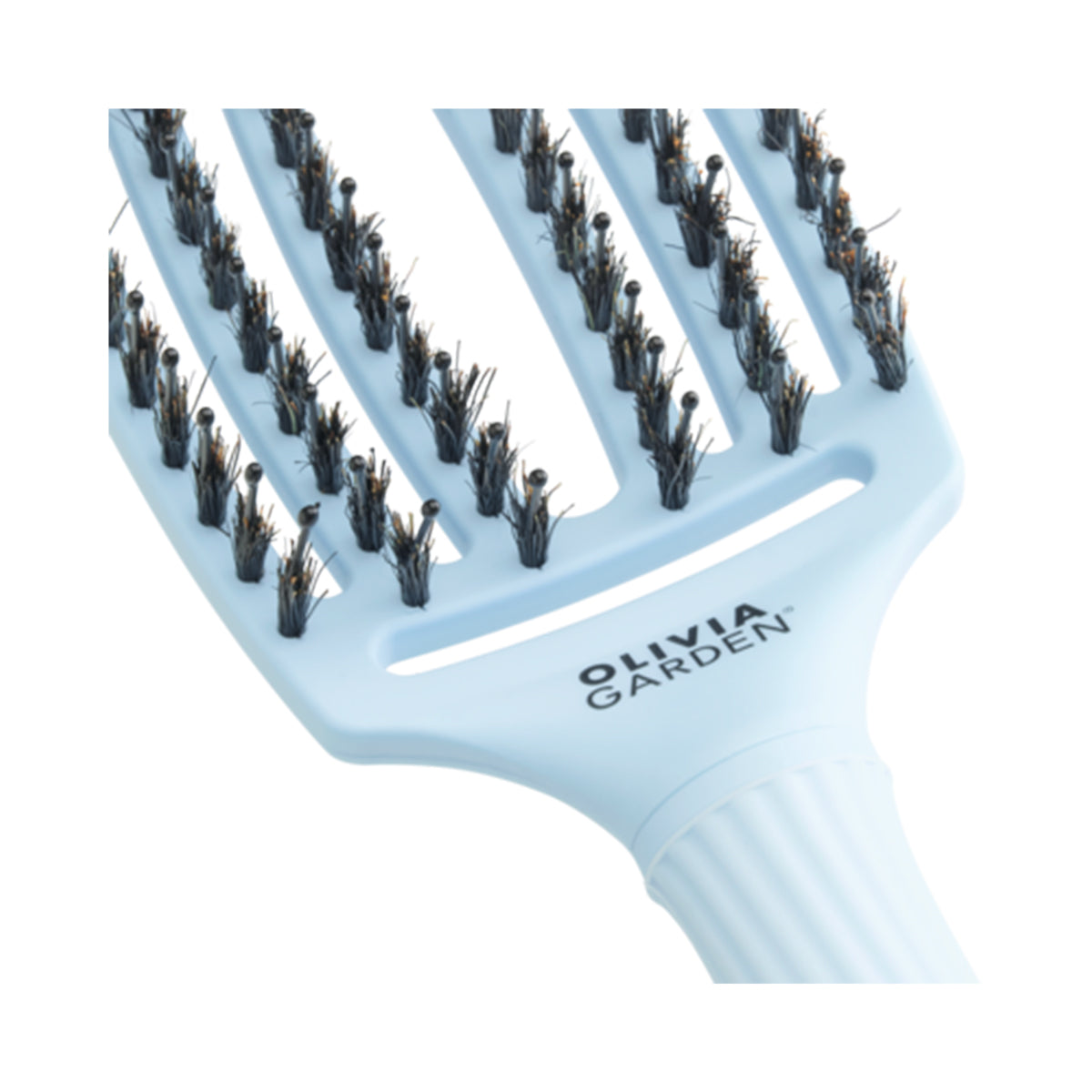 Fingerbrush Boar & Nylon Bristle Pastel Blue