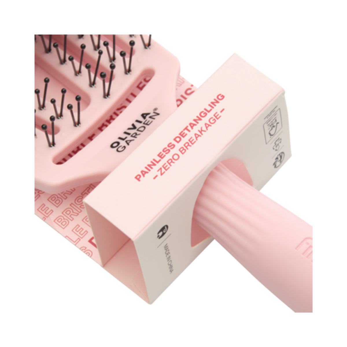 FINGERBRUSH Care Iconic Double Nylon Pastel Pink Brush