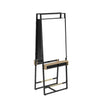 Hairdressing Station LED Central Black Metal Structure and Wood DOUBLE ROB