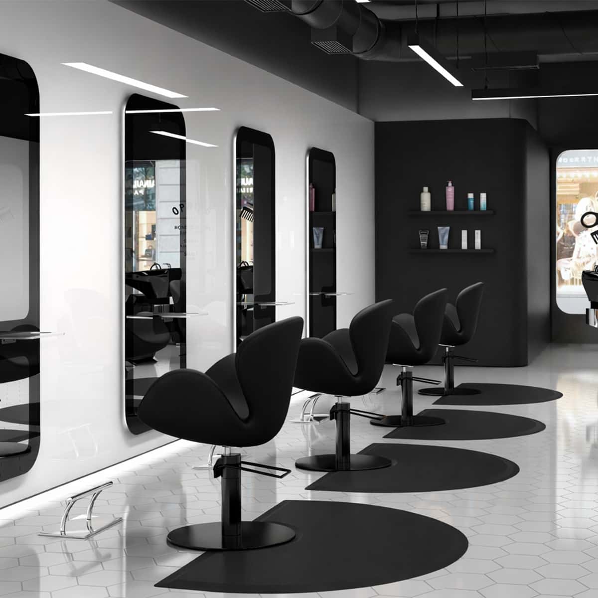 CHLOE Hairdressing Chair Black Black Star Base
