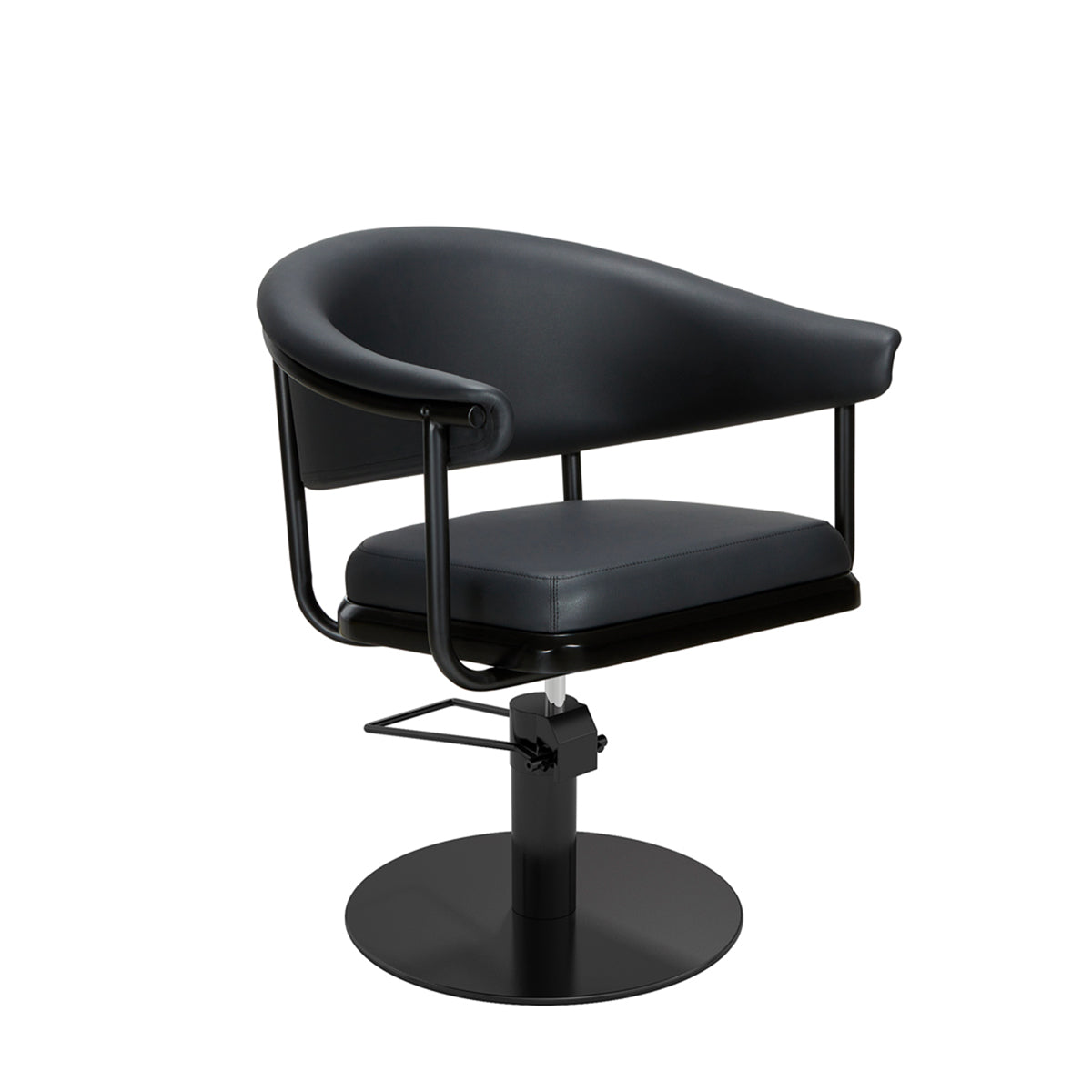 LYRA Black Hairdressing Chair Black Round Base