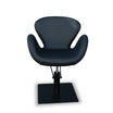 Fauteuil de coiffure CHLOE Noir Base Carrée Noire