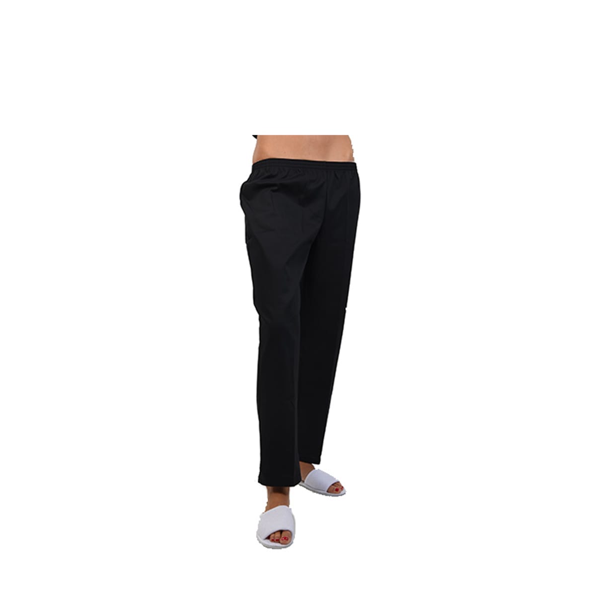 Black Elastic Trousers Without Pockets