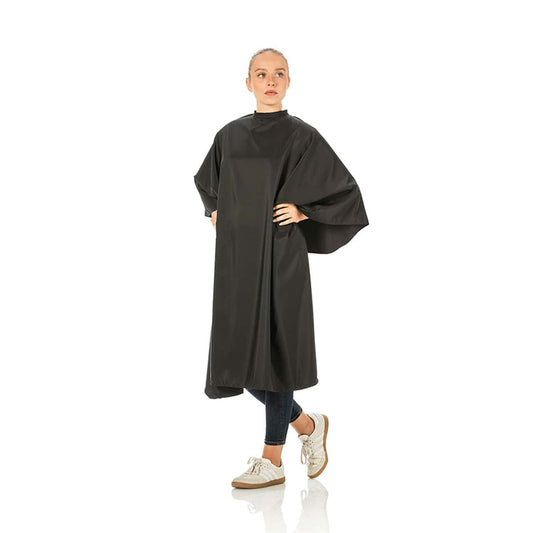 Peignoir Cape avec Manche Noir Fermeture à Velcro