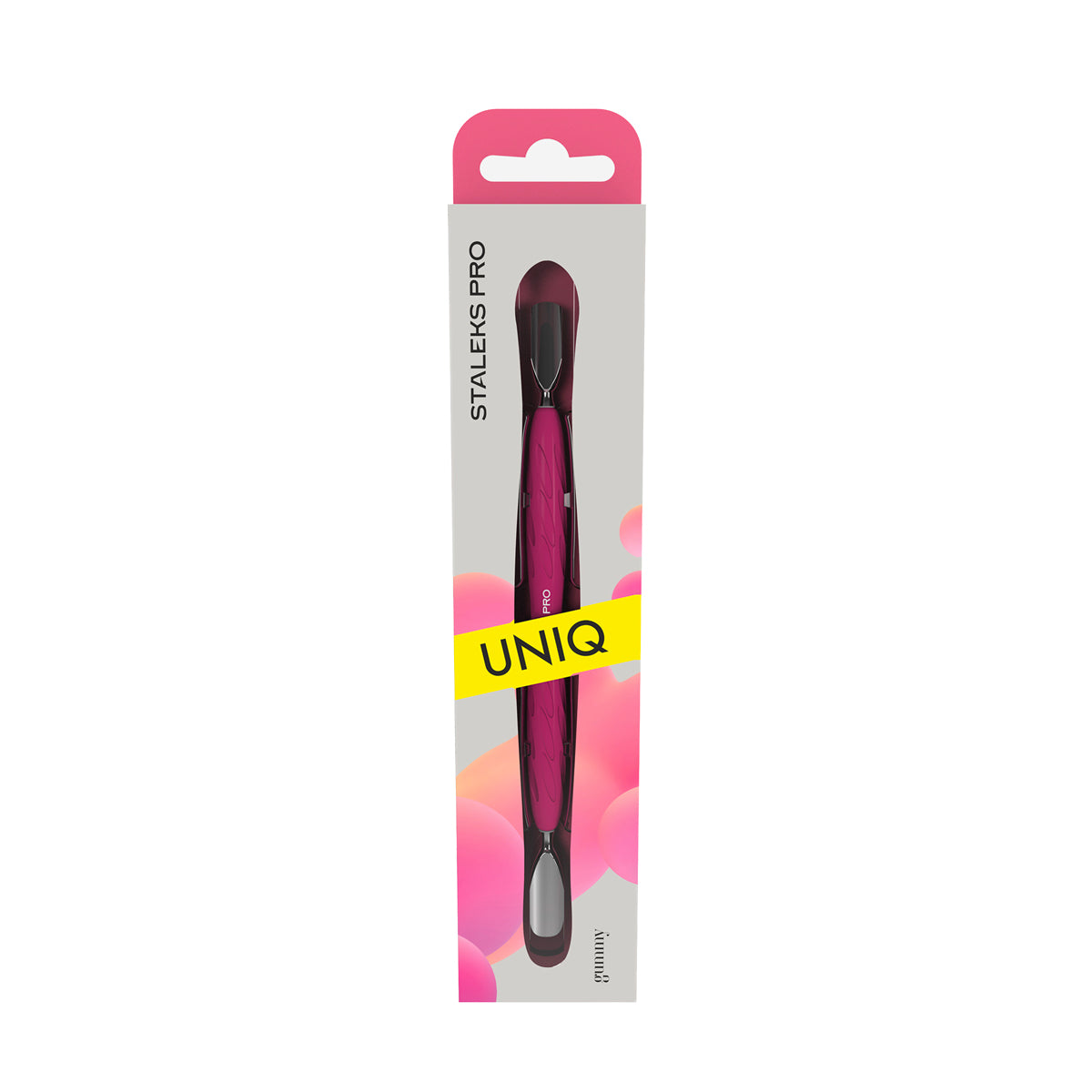 Cuticle Pusher Rounded Wide and Narrow Silicone Handle Uniq
