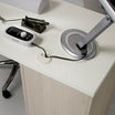 Table Manucure en Mélèze Naturel avec Tiroirs et Placard