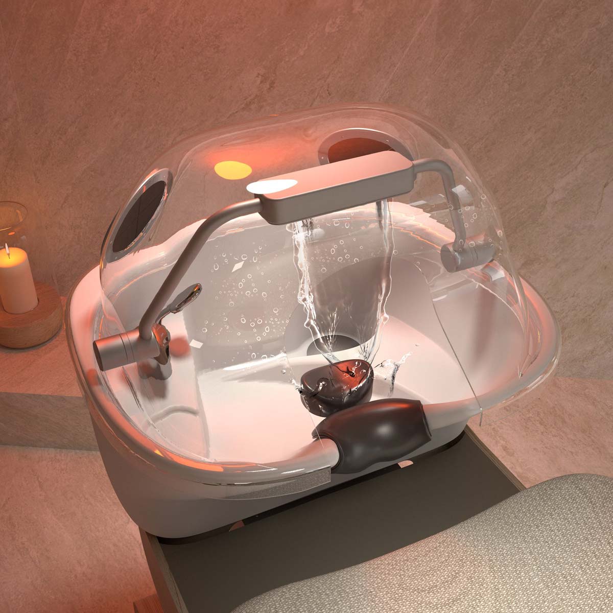 HEAVEN Air Massage Tub + Shirodhara Igloo + Vapomist 1 + Headrest