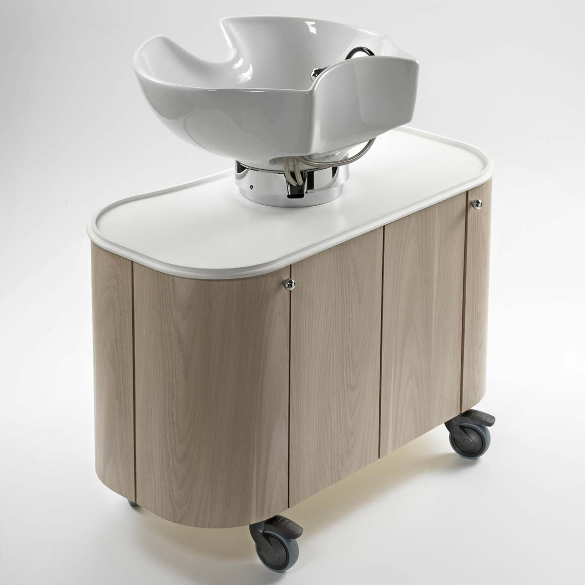 White Tray White Tub Trolley