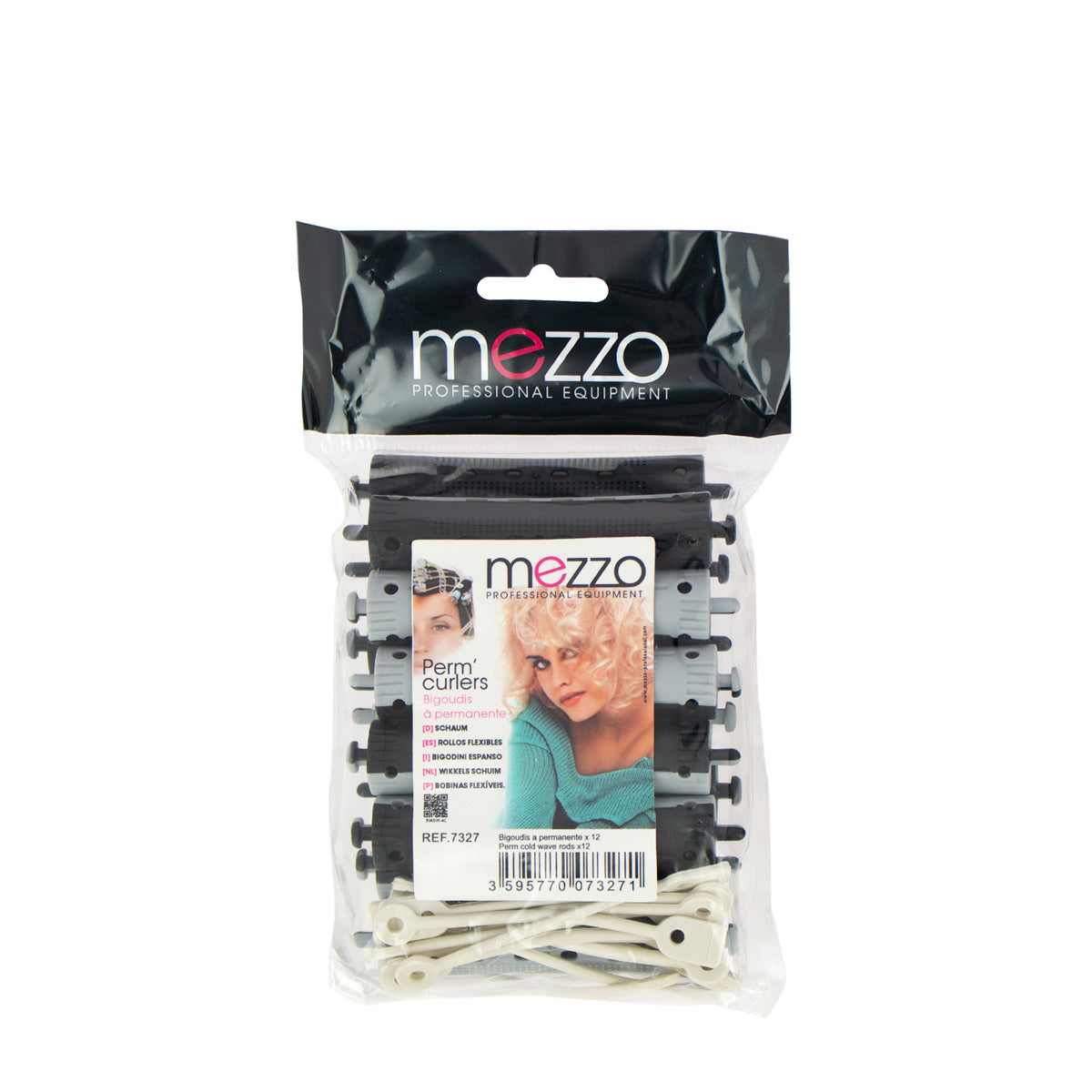 Black grey long perm curlers
