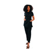 Black Mandarin Collar Tunic 3 Pockets