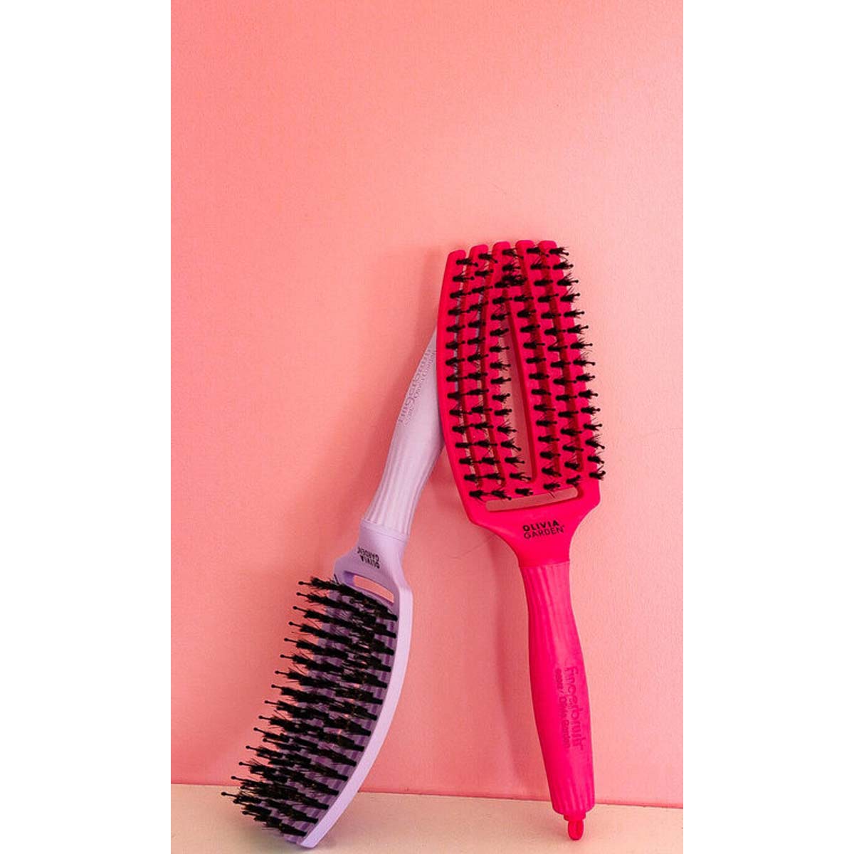 Brosse FINGERBRUSH CARE ICONIC Hot Pink Sanglier & Nylon Taille M