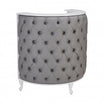 ROYAL I Rounded Padded Ottoman with Buttons Matte White Structure