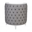 ROYAL I Rounded Padded Ottoman with Buttons Matte White Structure