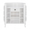 ROYAL I Rounded Padded Ottoman with Buttons Matte White Structure