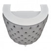 ROYAL I Rounded Padded Ottoman with Buttons Matte White Structure