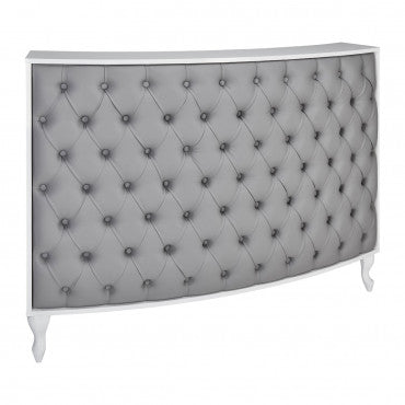 Caisse ROYAL II Matelassée avec Boutons Structure  Blanche Gloss