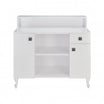 MADAME Quilted Button Chest White Gloss Frame