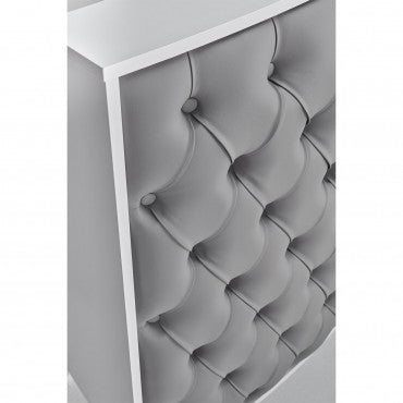 Caisse ROYAL II Matelassée avec Boutons Structure  Blanche Gloss