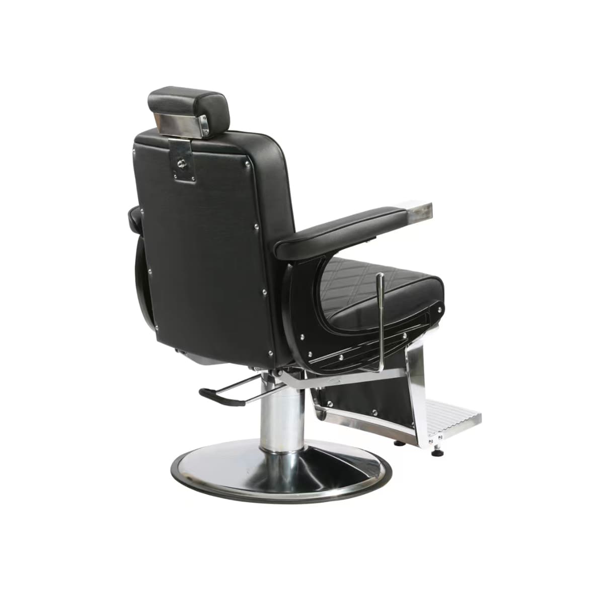 Fauteuil Barbier ASHER Noir Base Ronde Chromée