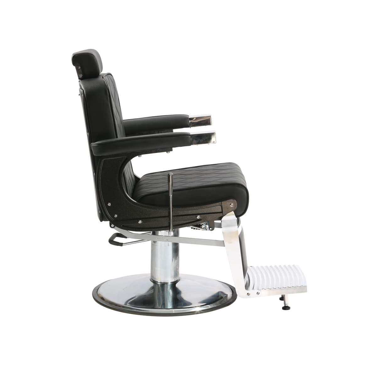 Fauteuil Barbier ASHER Noir Base Ronde Chromée