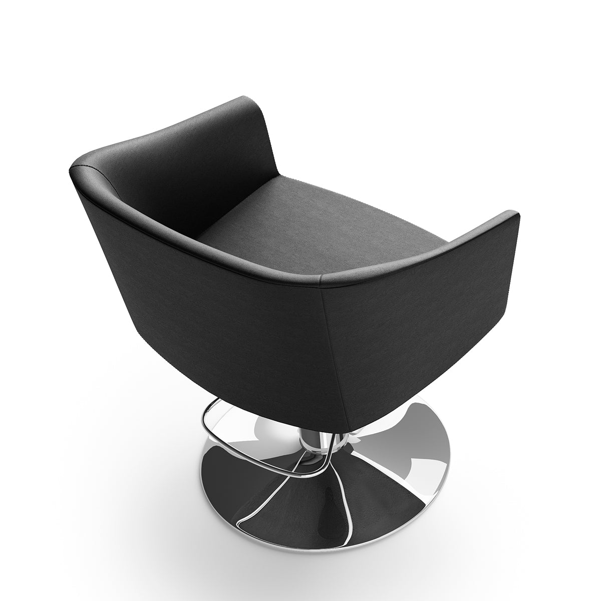 GALA armchair round base black skai 008C