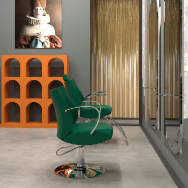Fauteuil LIONESS accoudoirs acier poli