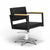 Fauteuil de Coiffure OCEAN Noir Accoudoirs Bois Base Etoile Argent