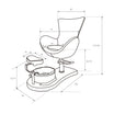 CREM Pedicure Chair with Foot Bath and Footrest