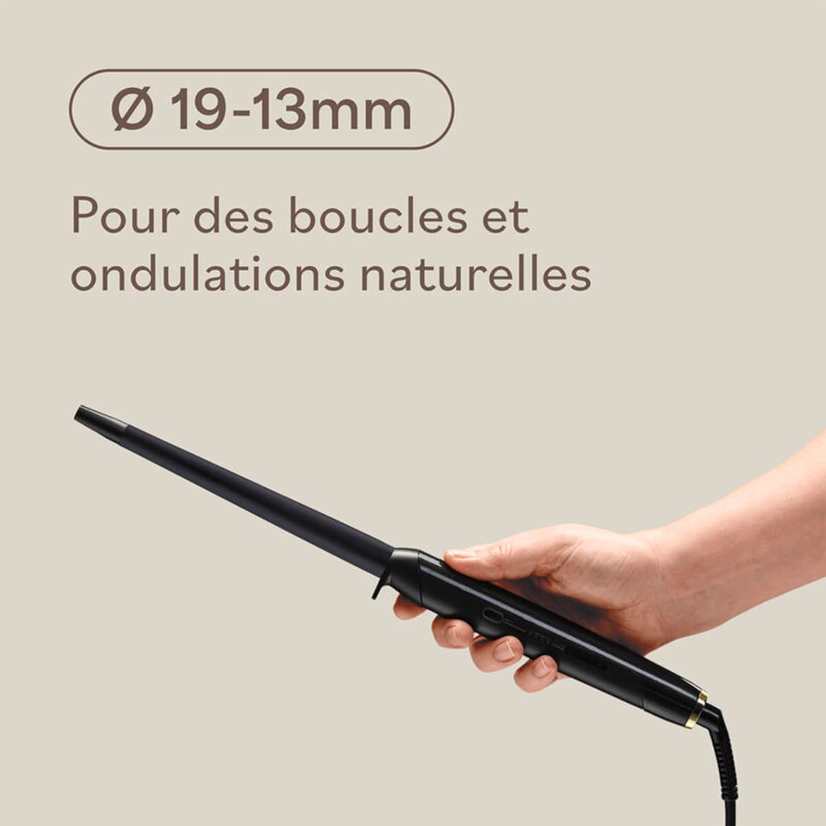 Fer à Boucler Conique Ceramic Black Oxyde Ø19/13mm