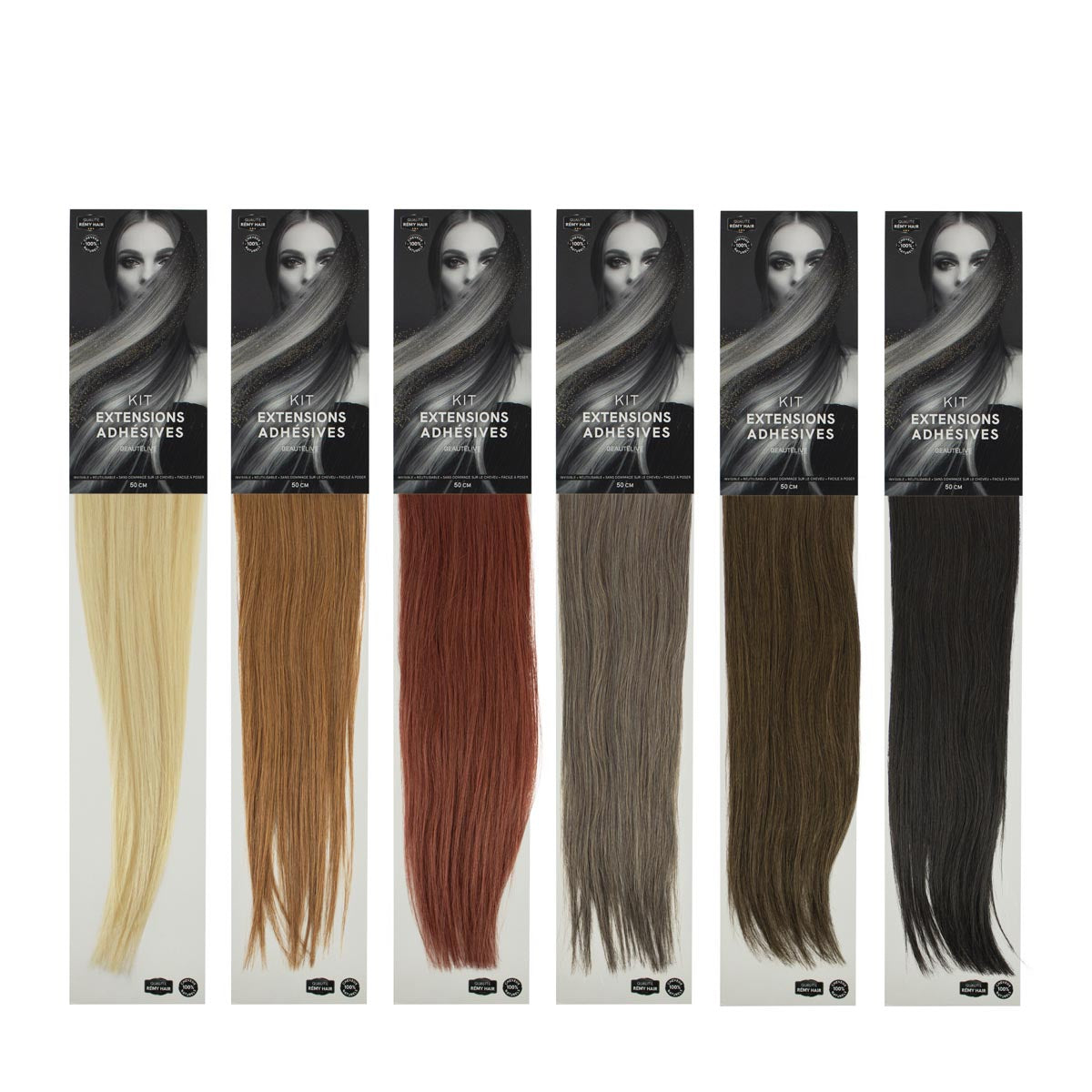 10-strip smooth adhesive hair extension kit 50cm