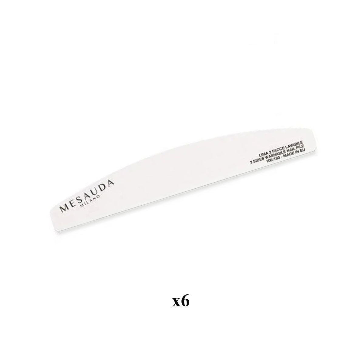 White Half-Moon Nail File 100/180 X6