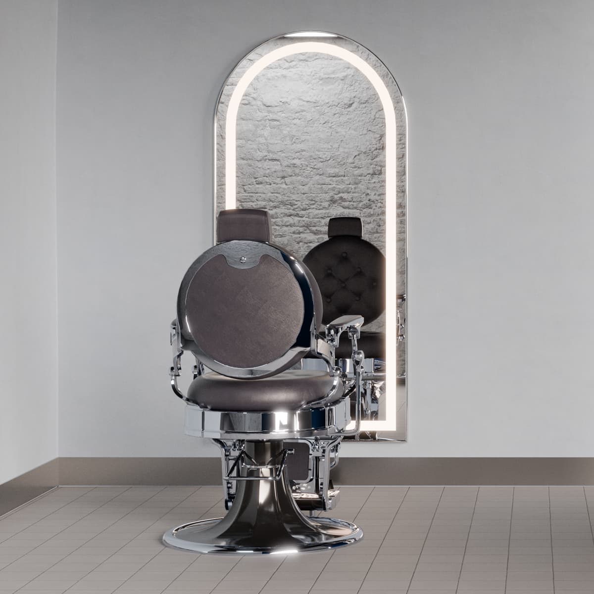 Semi-Oval RIM Mirror with LED Light