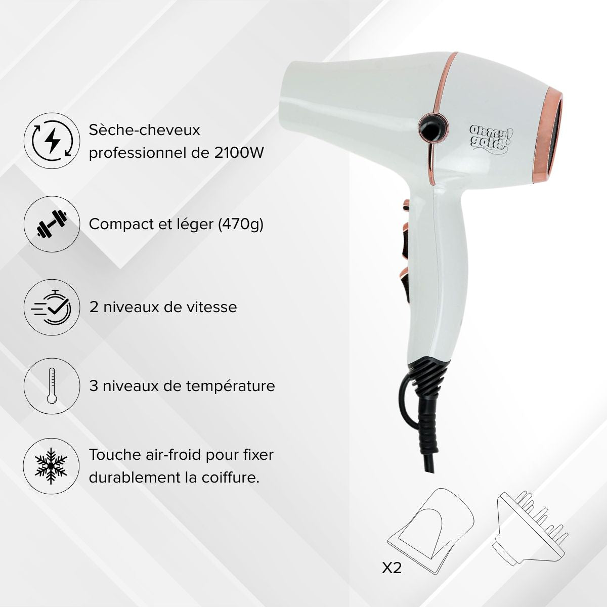 OH MY GOLD! Professional Hair Dryer