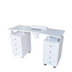 DISTAL Manicure Table 2 White Wood Cabinets