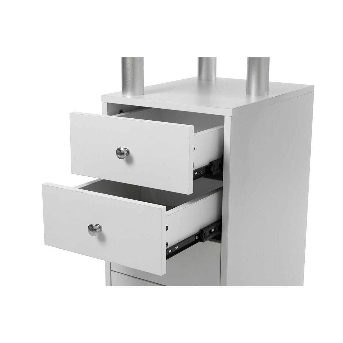 DISTAL Manicure Table 2 White Wood Cabinets