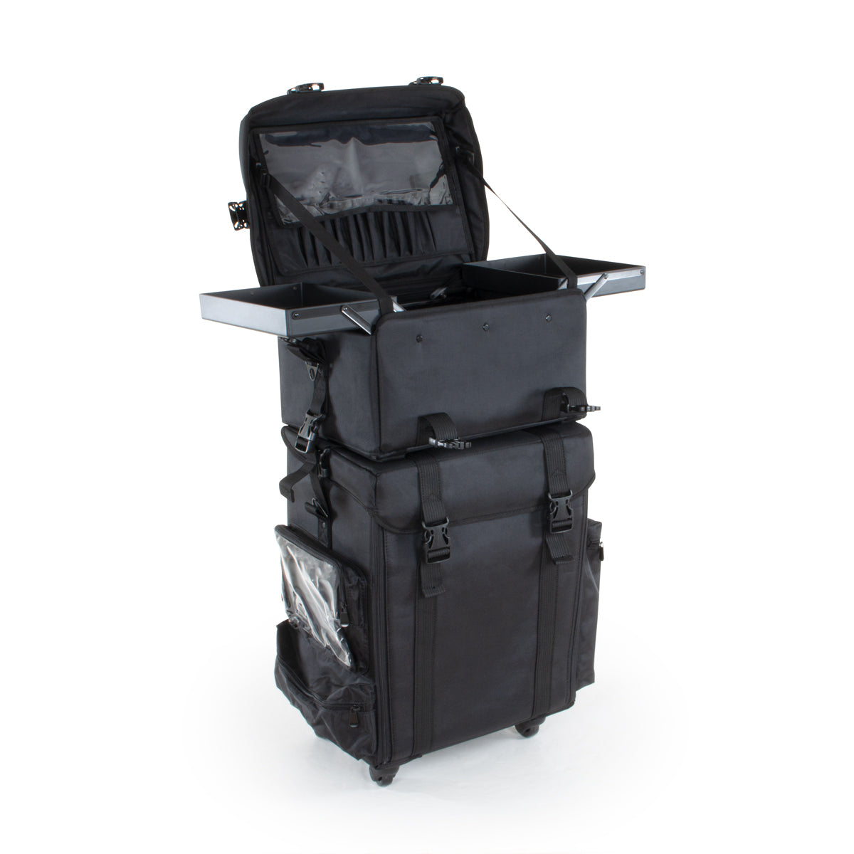 Valise professionnelle noire double compartiment 4 roues BERLIN